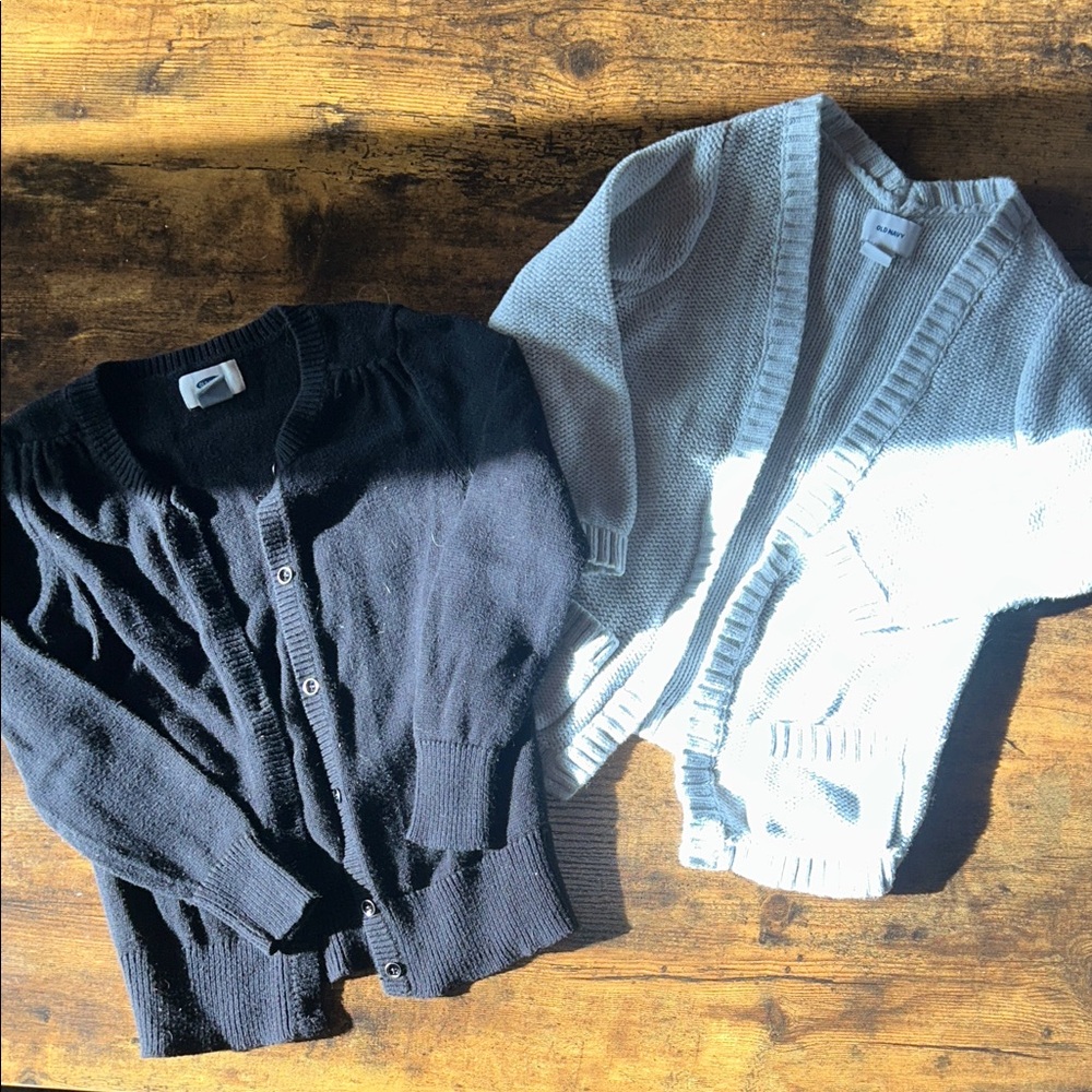 Old Navy Black and Gray Kid's Cardigan Duo - Picture 1 of 5